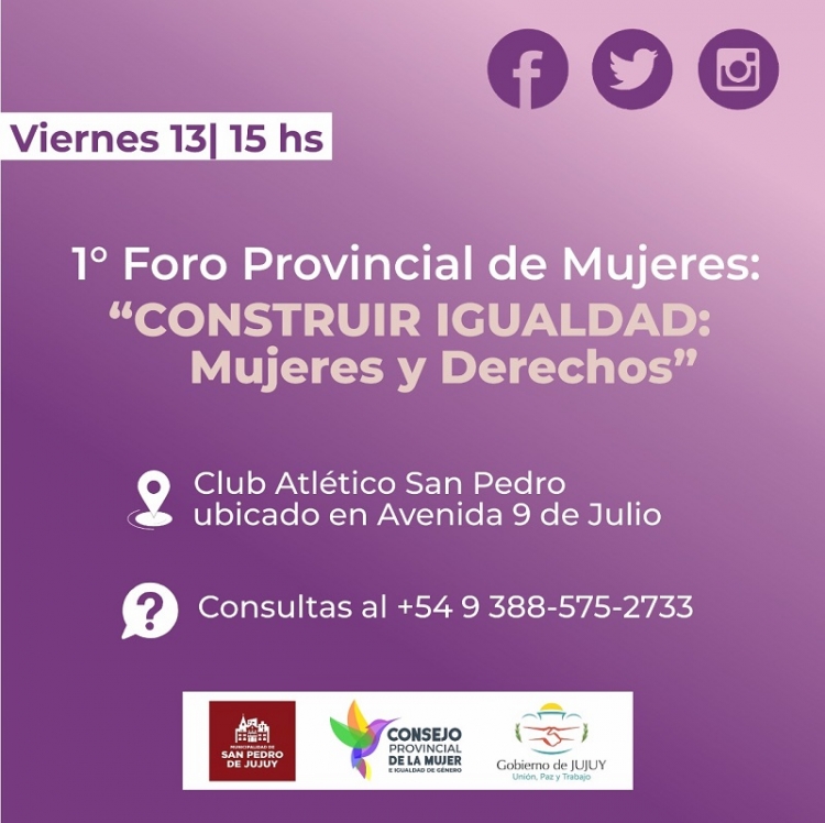 Primer Foro Provincial de Mujeres en San Pedro