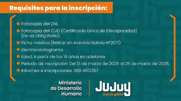 Inscripciones para el centro deportivo, social y cultural para j&oacute;venes y adultos con discapacidad
