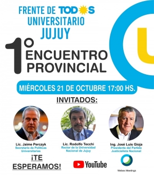 Con figuras locales y nacionales, se presenta oficialmente el Frente de Todos Universitario Jujuy
