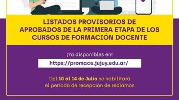 Est&aacute;n disponibles los listados provisorios de aprobados de la primera etapa de los cursos de Formaci&oacute;n Docente 2023