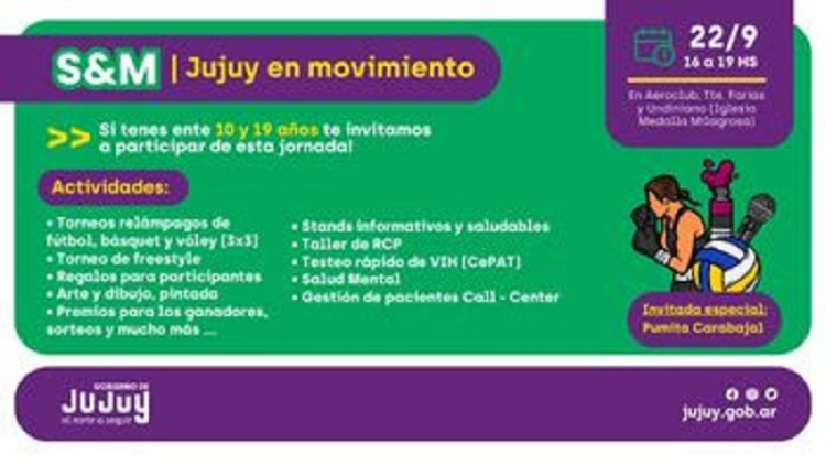 Invitan a adolescentes a la jornada Salud en Movimiento por la llegada de la primavera