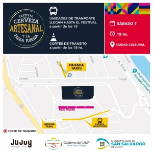 Los colectivos llegarán al Festival de la Cerveza Artesanal y Pizza Jujeña