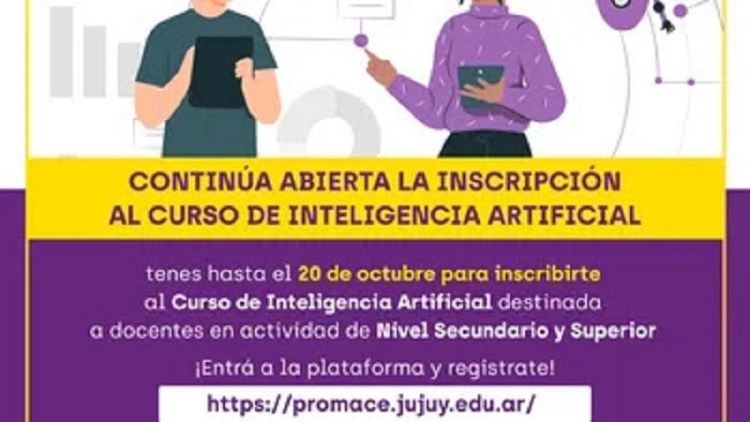 Contin&uacute;a abierta la inscripci&oacute;n al curso de Inteligencia Artificial para docentes
