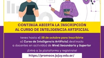 Contin&uacute;a abierta la inscripci&oacute;n al curso de Inteligencia Artificial para docentes