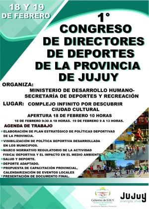 Hoy se realizará el Primer Congreso de Directores de Deportes de Jujuy