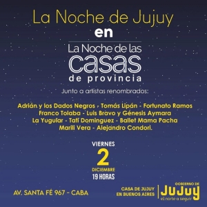 La cultura de Jujuy presente en La Noche de las Casas de Provincias