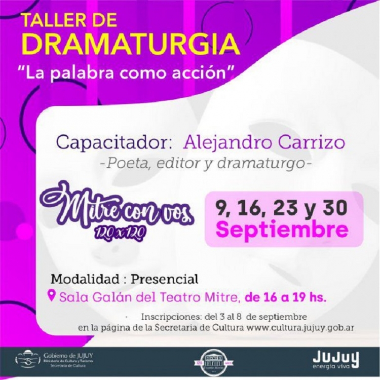 Mitre con Vos. Dictar&aacute;n formaciones sobre Dramaturgia, Dise&ntilde;o y Audio