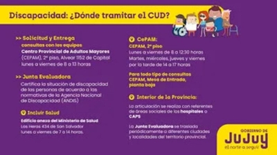 Cerca de 25 mil personas cuentan con CUD en Jujuy y más de la mitad accede a cobertura gracias al sistema público