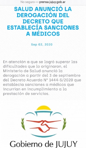 Salud anunció la derogación del decreto que establecía sanciones a médicos