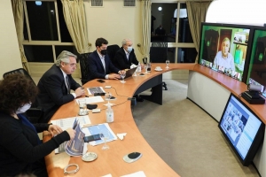 Morales, en videoconferencia con el presidente