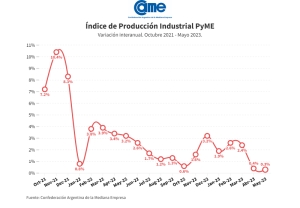 La industria pyme creció 0,3% anual en mayo