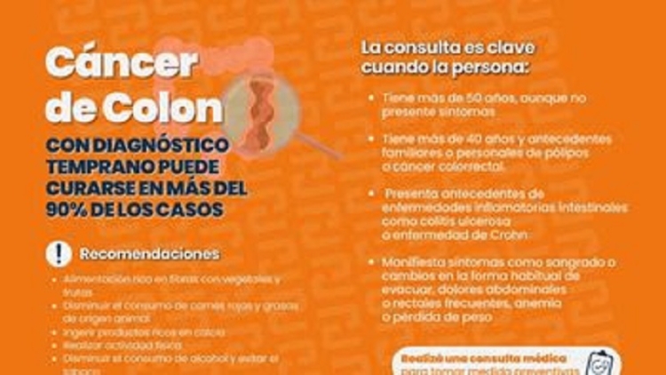 Con diagn&oacute;stico temprano, el c&aacute;ncer colorrectal puede curarse en m&aacute;s del 90% de los casos