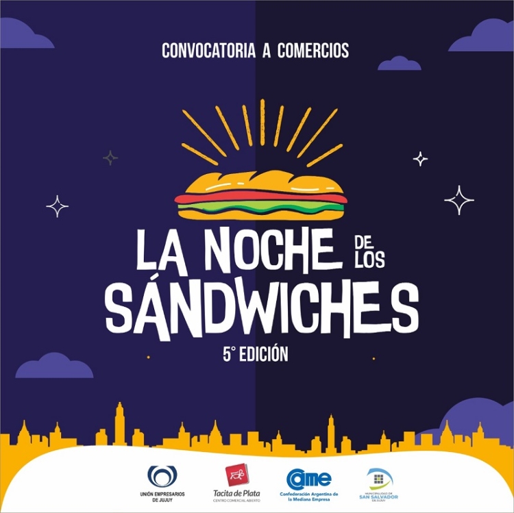 Convocatoria para  la noche de los sándwiches - 5° edición
