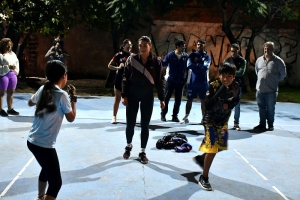 Ediles acompa&ntilde;an la remodelaci&oacute;n del polideportivo de las 370 Viviendas