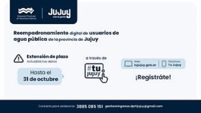 Extensi&oacute;n de plazo para el reempadronamiento digital de usuarios de agua p&uacute;blica