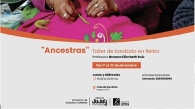 Casa de las Letras abre inscripciones para el taller "Ancestras" de bordado en fieltro