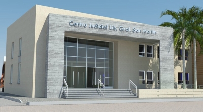 Libertador General San Mart&igrave;n desinfectaron el edificio del Centro Judicial