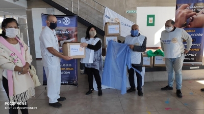 El Rotary Club don&oacute; insumos al COE