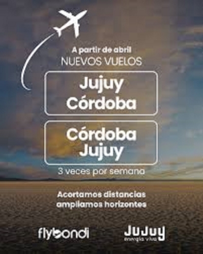 Jujuy suma rutas a&eacute;reas a C&oacute;rdoba en abril