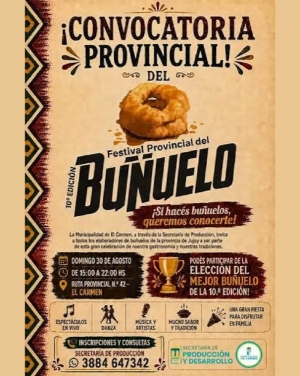 10&deg; Festival Provincial del Bu&ntilde;uelo: El Carmen se prepara para una gran fiesta popular