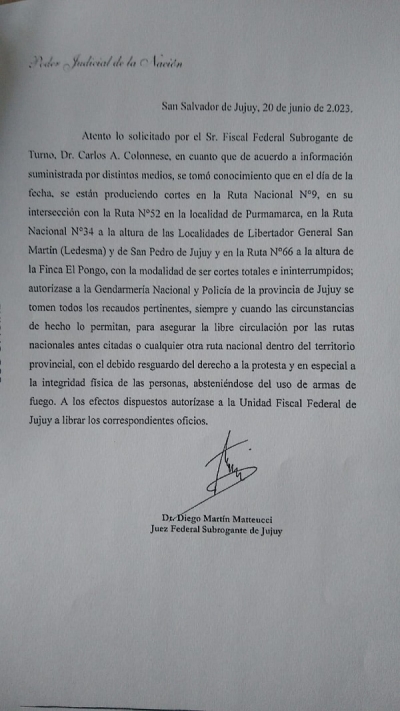La Justicia Federal habilit&oacute; a Gendarmer&iacute;a a asegurar la libre circulaci&oacute;n por rutas nacionales