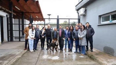 Bouhid y Jorge recorrieron instalaciones del futuro hospital de mascotas