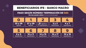 Cronograma de pago del IFE