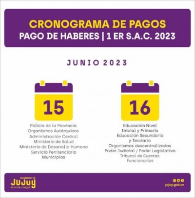 El jueves 15 de junio comienza el cronograma de pagos del aguinaldo