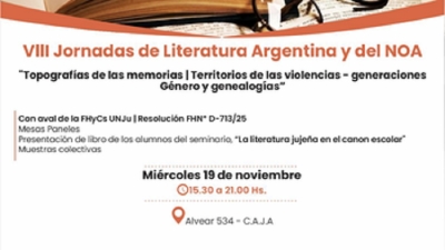 Jujuy ser&aacute; sede de las VIII Jornadas de Literatura Argentina y del NOA