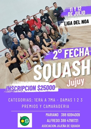 Se viene la segunda fecha del squash Jujuy 2025 con grandes promesas deportivas y esp&iacute;ritu de camarader&iacute;a