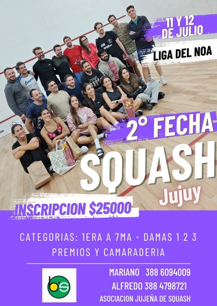 Se viene la segunda fecha del squash Jujuy 2025 con grandes promesas deportivas y esp&iacute;ritu de camarader&iacute;a