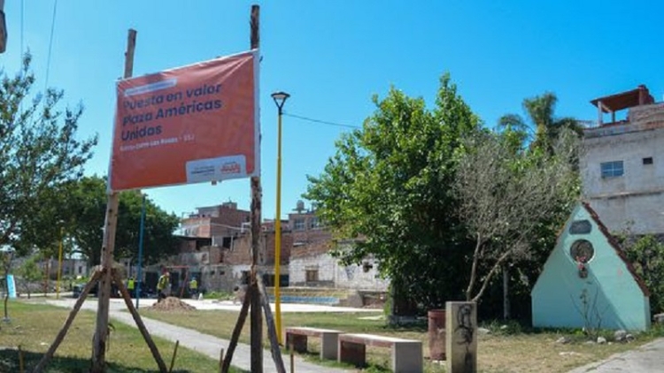 Las obras para la puesta en valor de la plaza 'Am&eacute;ricas Unidas' , est&aacute;n al 80%