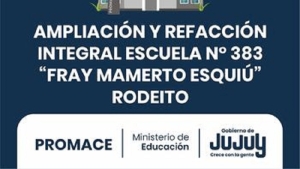 Convocan a Concurso de Precios para obras en la Escuela N&deg; 383 de Rode&iacute;to