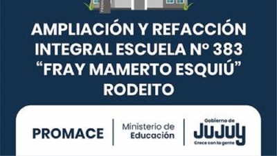 Convocan a Concurso de Precios para obras en la Escuela N&deg; 383 de Rode&iacute;to