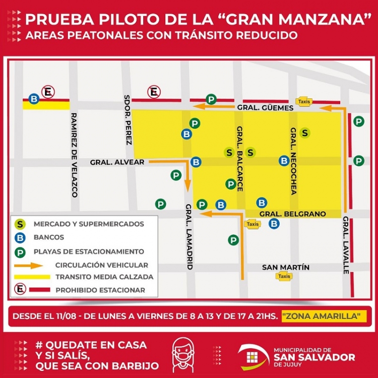 &rdquo;Gran Manzana&rdquo;, nueva modalidad de circulaci&oacute;n en el casco c&eacute;ntrico