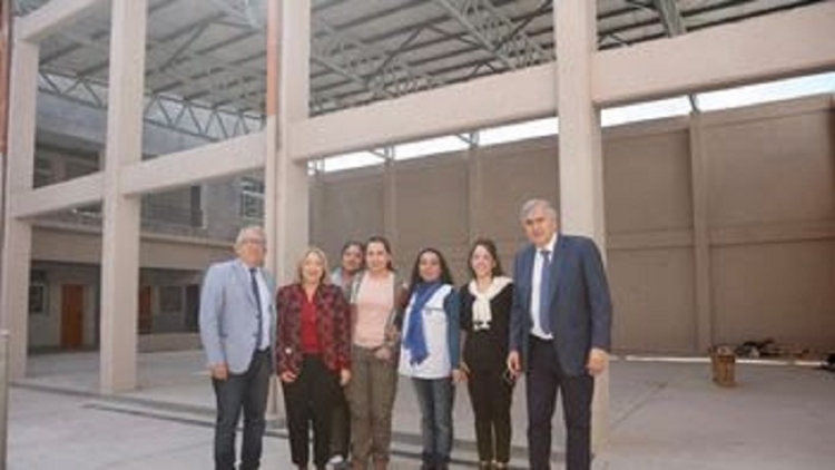 Morales visit&oacute; la obra de la Escuela 121 de San Pedro