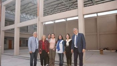 Morales visit&oacute; la obra de la Escuela 121 de San Pedro