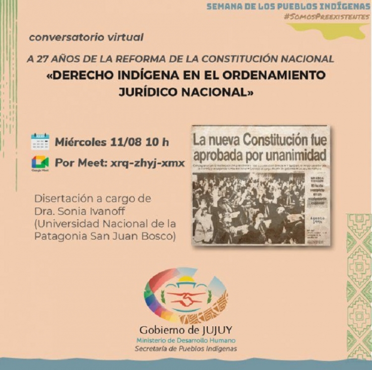Se realizar&aacute; el conversatorio &laquo;Derecho Ind&iacute;gena en el ordenamiento jur&iacute;dico nacional&raquo;