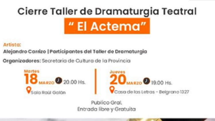 El Taller de Dramaturgia del Teatro Mitre cierra con una presentaci&oacute;n abierta al p&uacute;blico