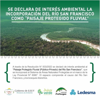 Declaran de inter&eacute;s ambiental la incorporaci&oacute;n del R&iacute;o San Francisco como "Paisaje Protegido Fluvial"