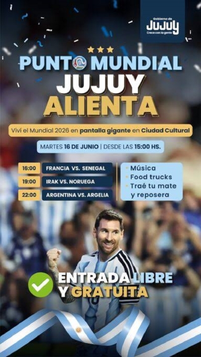 "Punto Mundial: Jujuy alienta", el espacio para vivir la pasi&oacute;n del f&uacute;tbol en Ciudad Cultural