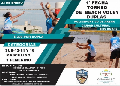 Primera fecha del torneo de beach v&oacute;ley - duplas"