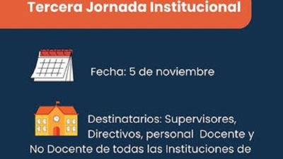 El 5 de noviembre se realizar&aacute; la tercera Jornada Institucional