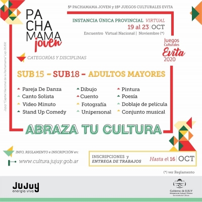 Convocaron a participar de Pachamama Joven, juegos culturales evita y Pachamama Promo &rsquo;20