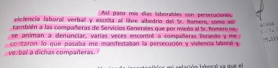 Otro caso de violencia y acoso laboral