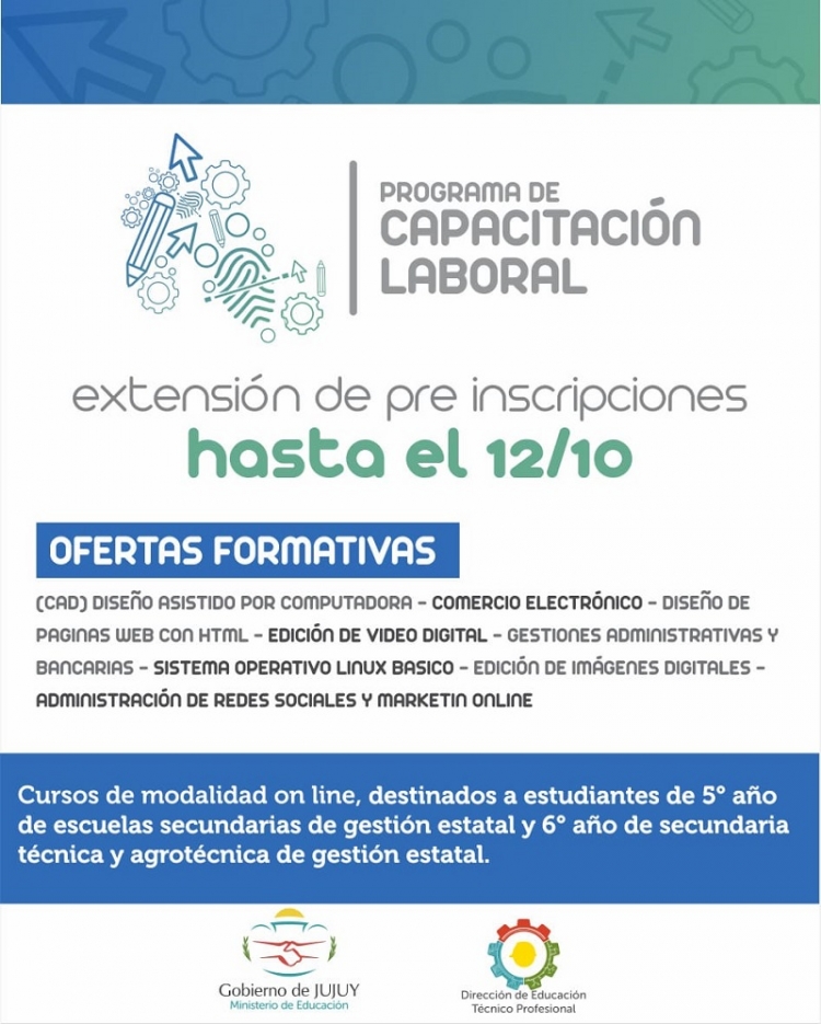 Nueva fecha de pre inscripciones al Programa de Capacitaci&oacute;n Laboral
