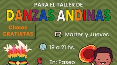 Inscripciones abiertas para el taller de Danzas Andinas