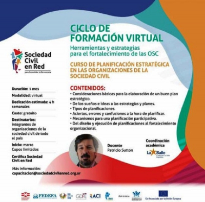 Sociedad Civil 2021: Talleres gratuitos para formaci&oacute;n