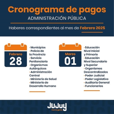 El cronograma de pagos comenzar&aacute; el viernes 28 de febrero