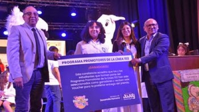 "Somos Promotores de la L&iacute;nea 102": Escuela N&ordm; 396 "Rocha Solorzano" result&oacute; ganadora del concurso